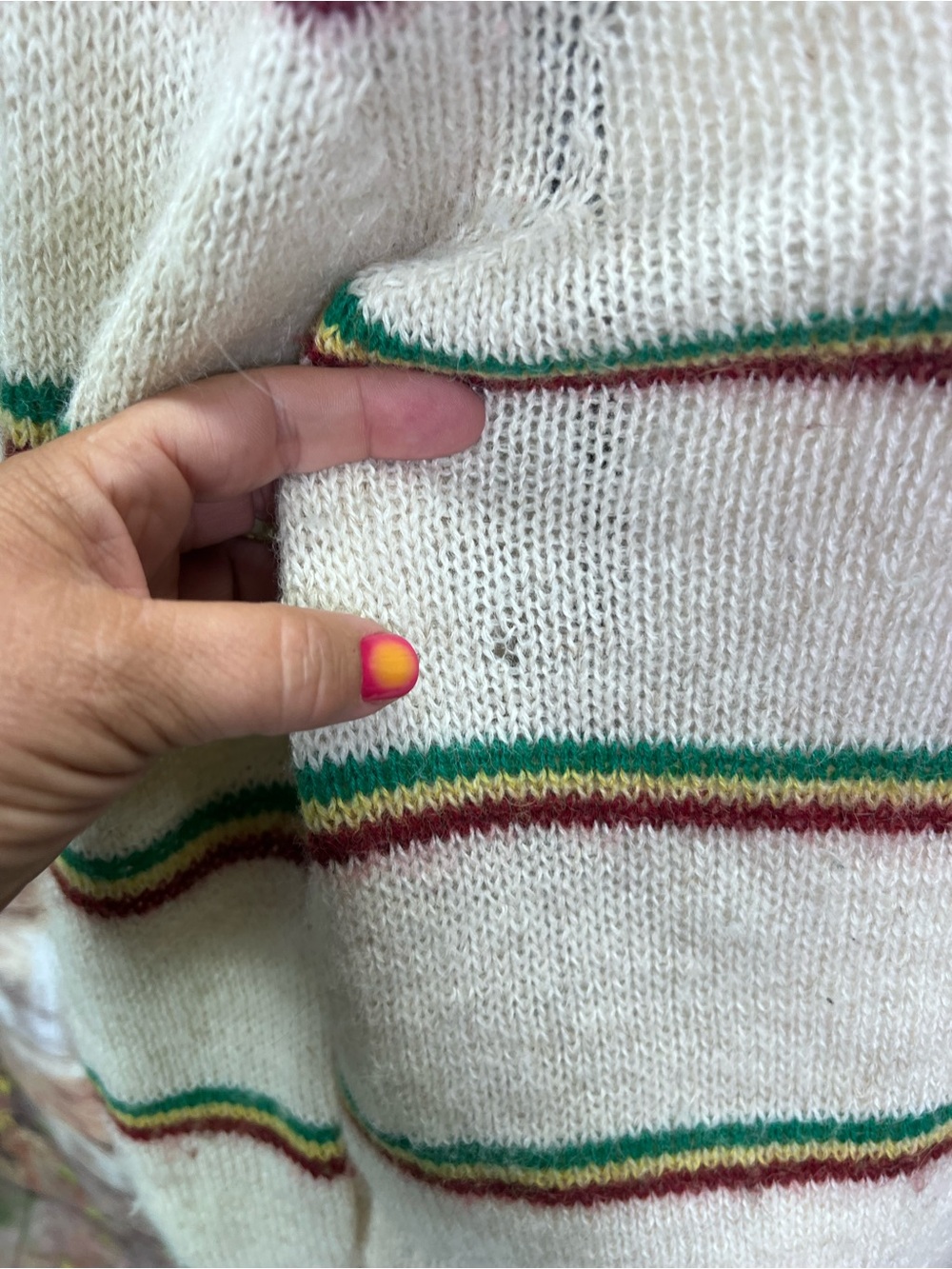 ISABEL MARANT ETOILE Cream Striped Alpaca/Wool Crewneck Sweater, 36/US S - Picture 13 of 13